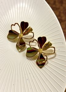 Golden Blossom Stainless Steel Earrings