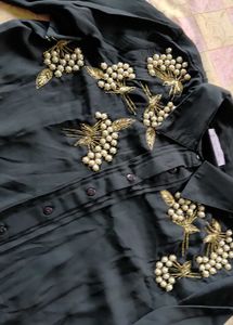 Embellished Black Top