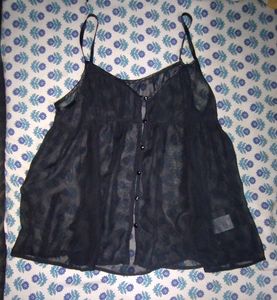 Black Sheer Floral Top.