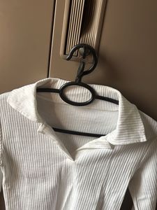 White Collar Slim Fit T-shirt