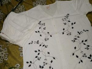 Embroidered White Co-ord Set