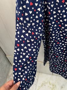 Heart Print Navy Blue Top For Women