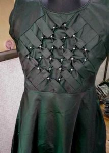 Green Silk Party Gown For Women