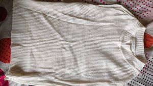 White Ribbed Sleeveless Top