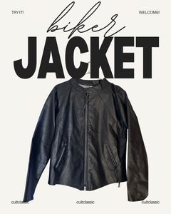 black y2k leather/biker jacket 🕷️🏍️
