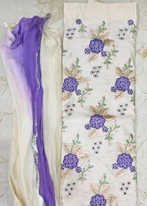 Unstitched Dress Material With Bottom And Dupatta
