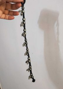 Thread Anklet with Silver Charms