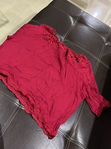 Sexy Off Shoulder Top With Lace Work