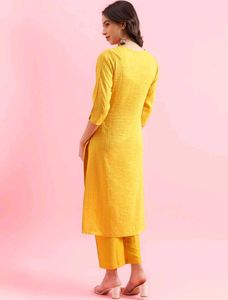 Yellow Embroidered Kurta