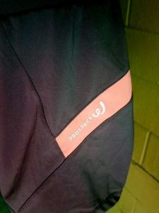 Black Solid Tights With Attached Shorts.