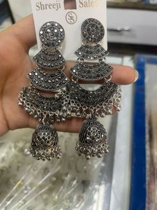 Heart Jhumka Earrings