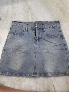Blue Denim Miniskirt