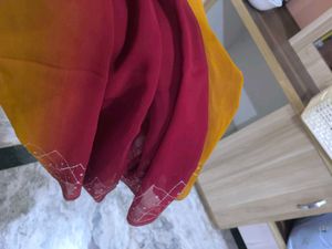 See through maroon georgette Suit