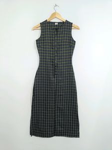 SSS Black Checked Kurti Set (Women)