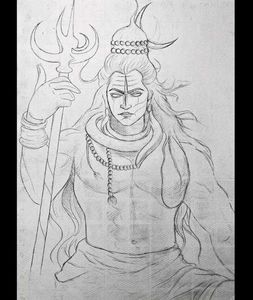 Shiv Ji Outline Sketch