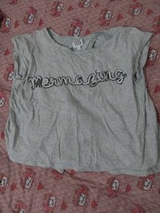 Grey 'Mermazing' Sequin T-Shirt