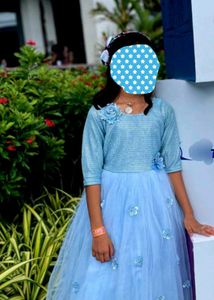 Blue Flower Girl Dress