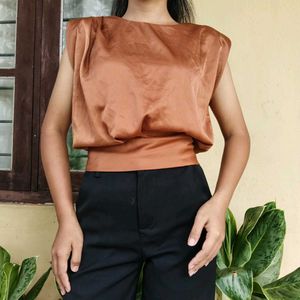 Sleeveless Satin Top
