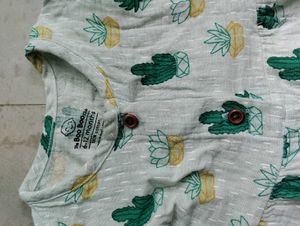 Cute Cactus Print Baby Dress