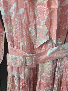 Floral Print Tie Neck Dress