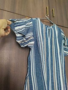 Grey Striped Jumpsuit