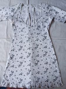 White Dress Tiny Floral