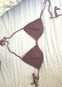 Purple Crochet Bikini Top