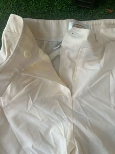 Wide Leg Cream Korean Pants