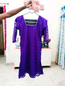 Purple Brasso Net Kurti