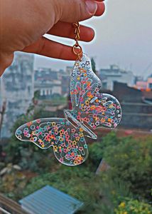 Resin Beautiful Butterfly Keychain
