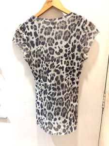 Beautiful Leopard Print Mesh Imported Top