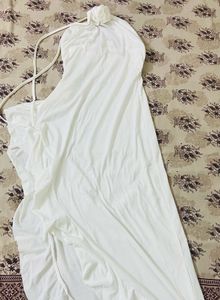 White Halter Maxi Dress