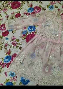 Georgette Chikenkari Pink Tunic
