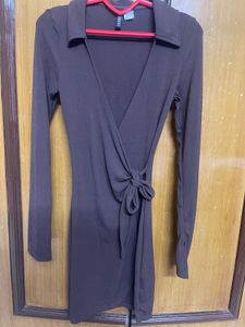Brown Wrap Dress