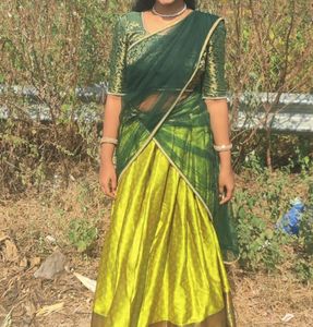 Green South Indian Half Saree
