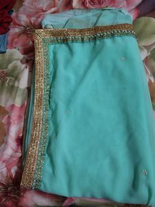 Brown &amp; Gold Embellished Fabric