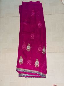 Elegant Pink Silk Saree