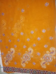 Orange Party Wear Saree With Blouse
