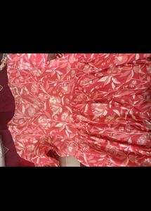 Floral Print V-Neck Short Kurti
