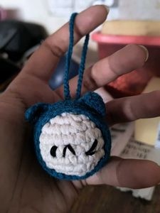 Crochet Cat Keychain (Green in colour not blue)