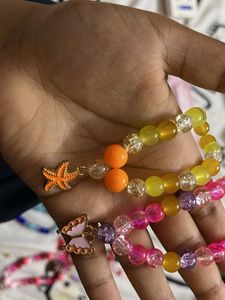 Colorful Beaded Bracelet Set with Charms