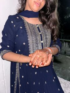 Elegant Navy Blue Suit Set