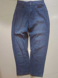 Dark Blue Denim Jeans / washed / thrift