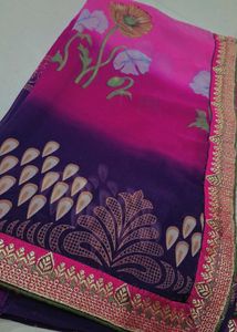 Elegant Pink Floral Saree