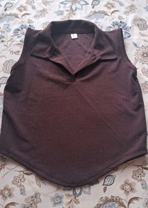Brown Sleeveless Top