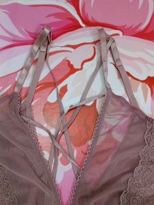 (483)Mauve Lace Bodysuit