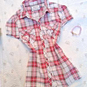 2000s fitted Plaid Shirt