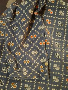 Blue Diamond Patterned Kurti
