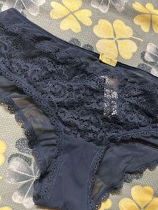 Navy Lace Hipster Panties