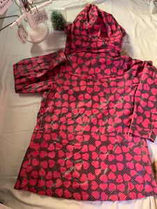 Heart Printed Polister Coat